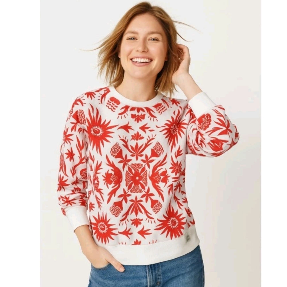 Scotch & Soda Graphic Sweatshirt Scandinavian Hex Floral Design Size XS - Picture 1 of 8